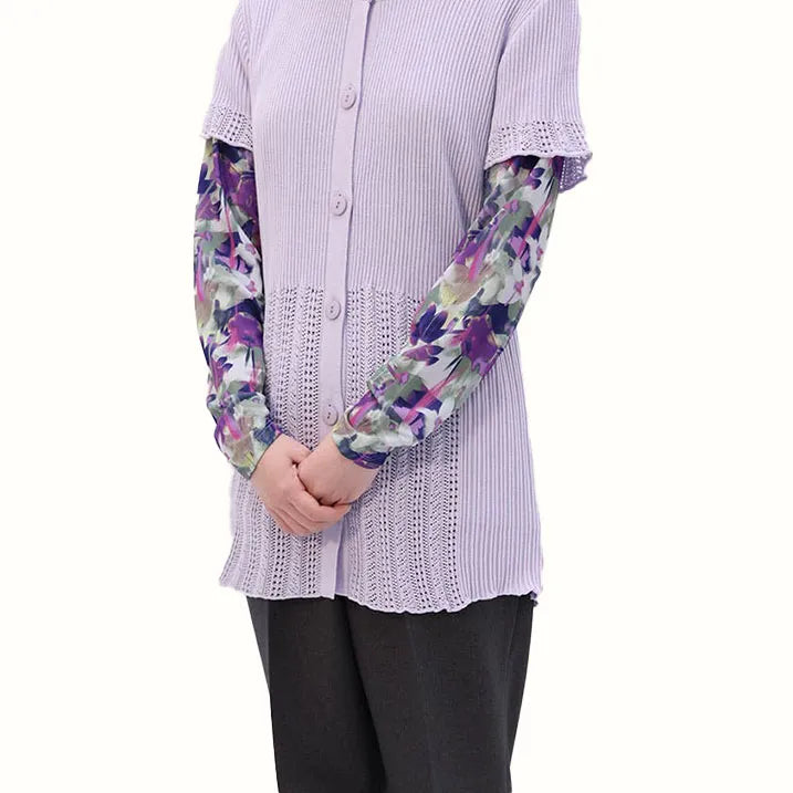 Openwork knit vest