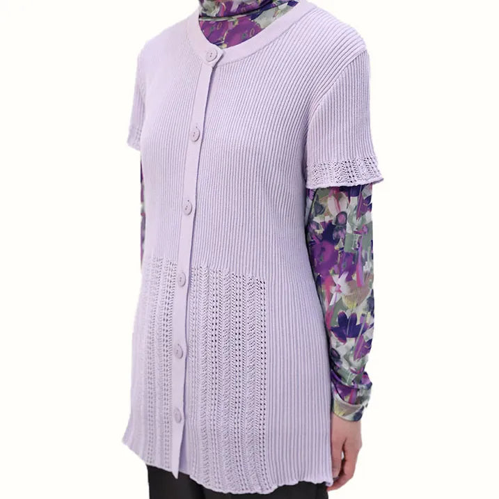 Openwork knit vest