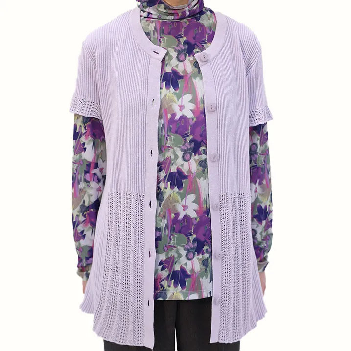 Openwork knit vest