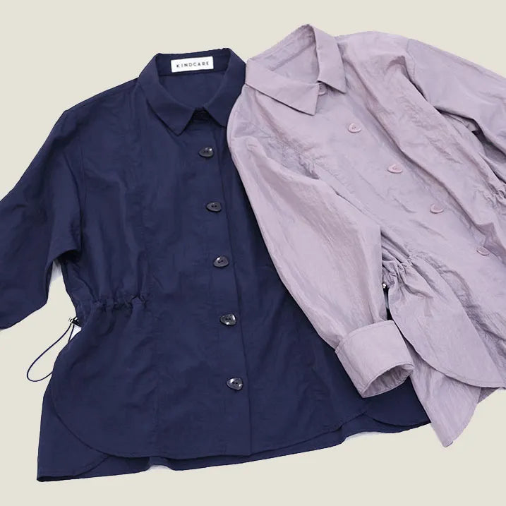 2つのシルエットを楽しめる】ナイロンタフタシャツブルゾン｜KINDCARE