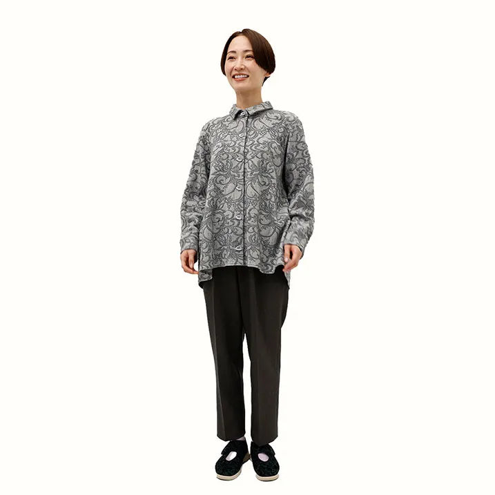 【洗える】シャツカラーブラウス