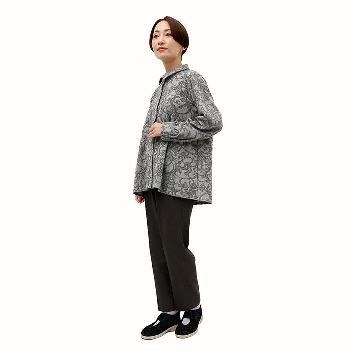 【洗える】シャツカラーブラウス