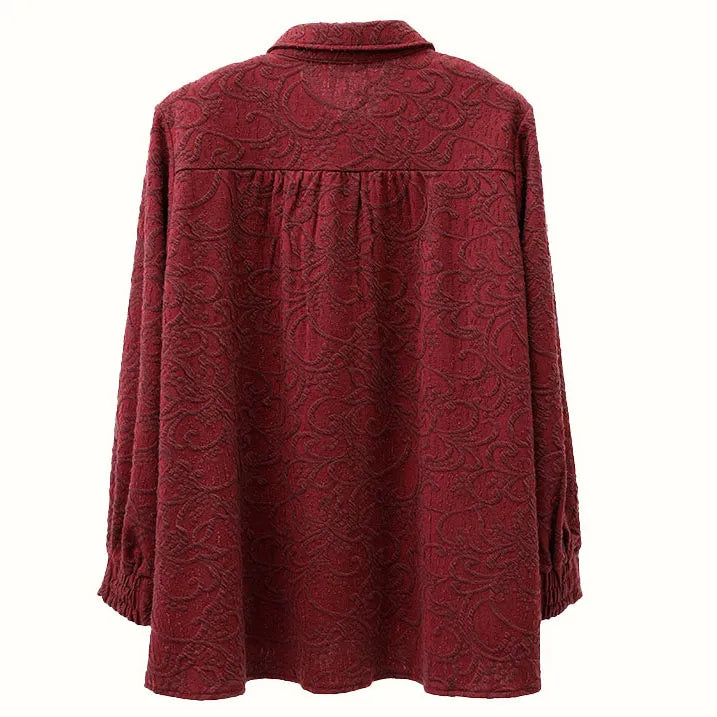 【洗える】シャツカラーブラウス