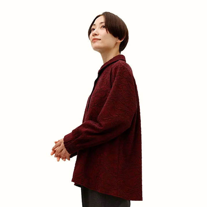 【洗える】シャツカラーブラウス