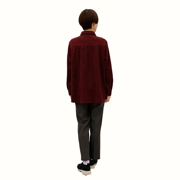 【洗える】シャツカラーブラウス