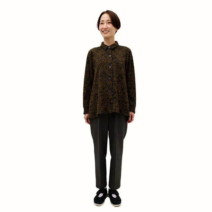 【洗える】シャツカラーブラウス