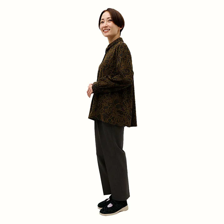 【洗える】シャツカラーブラウス