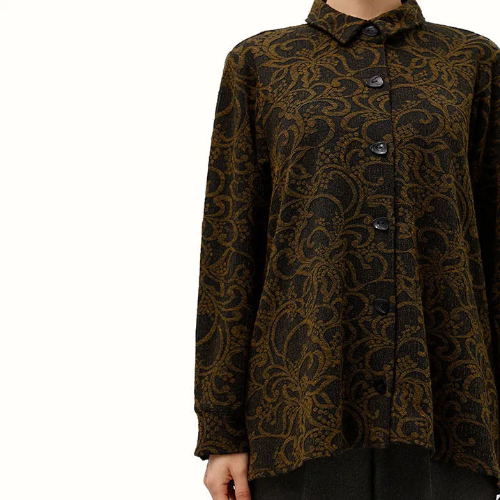 【洗える】シャツカラーブラウス