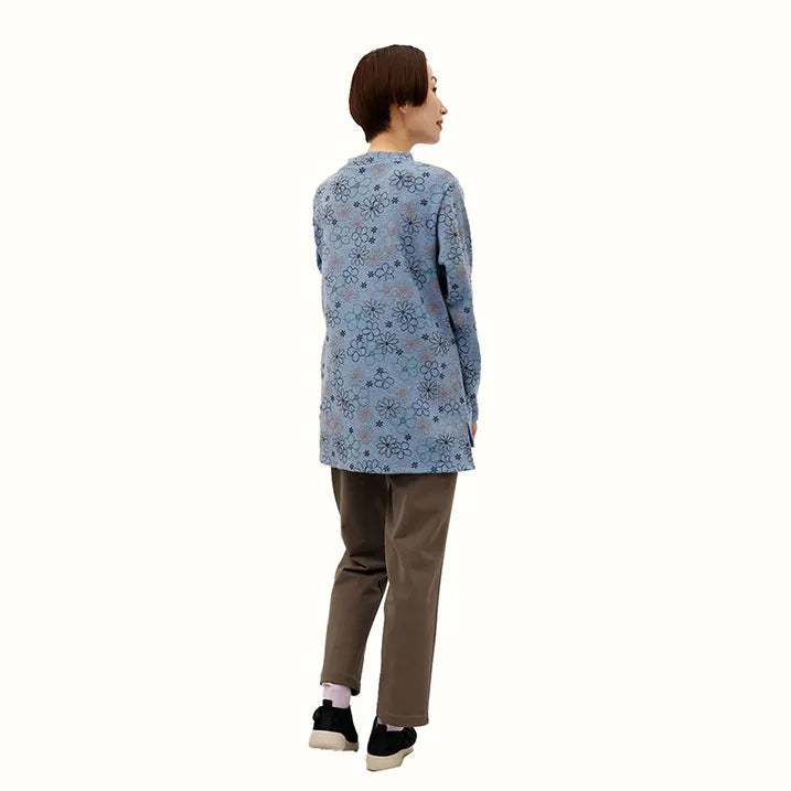 【洗える・フロントのタックがふんわり感を演出】花柄刺繡風PO