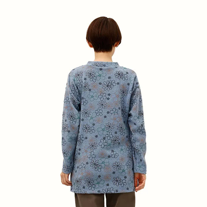 【洗える・フロントのタックがふんわり感を演出】花柄刺繡風PO
