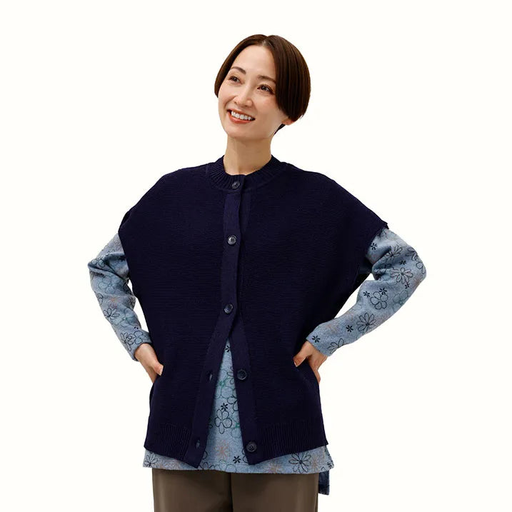 【肩先まで暖かい】ニット肩掛けベスト