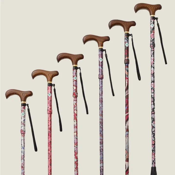 【伸縮&折りたたみ・総柄】素敵なステッキ 伸縮折りたたみ