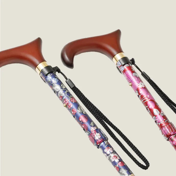 【伸縮&折りたたみ・総柄】SLTステッキ アルミ 苺柄