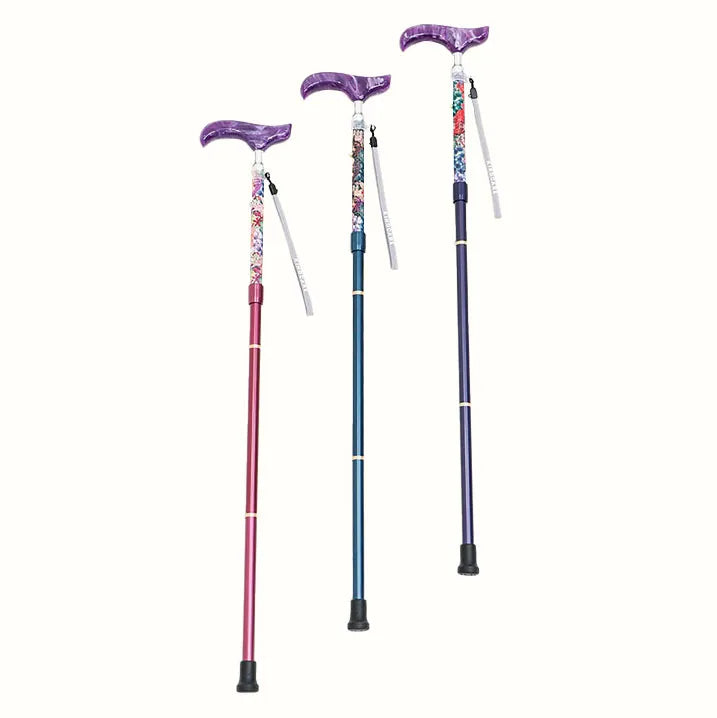 【伸縮&折りたたみ・上柄】SLTステッキ リバティプリント × カラー スリムネック Painted Travels