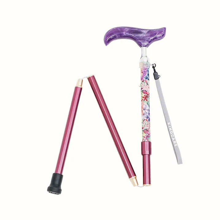 【伸縮&折りたたみ・上柄】SLTステッキ リバティプリント × カラー スリムネック Painted Travels