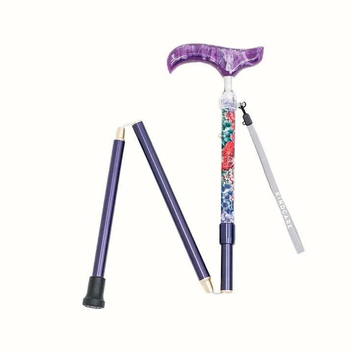 【伸縮&折りたたみ・上柄】SLTステッキ リバティプリント × カラー スリムネック Painted Travels