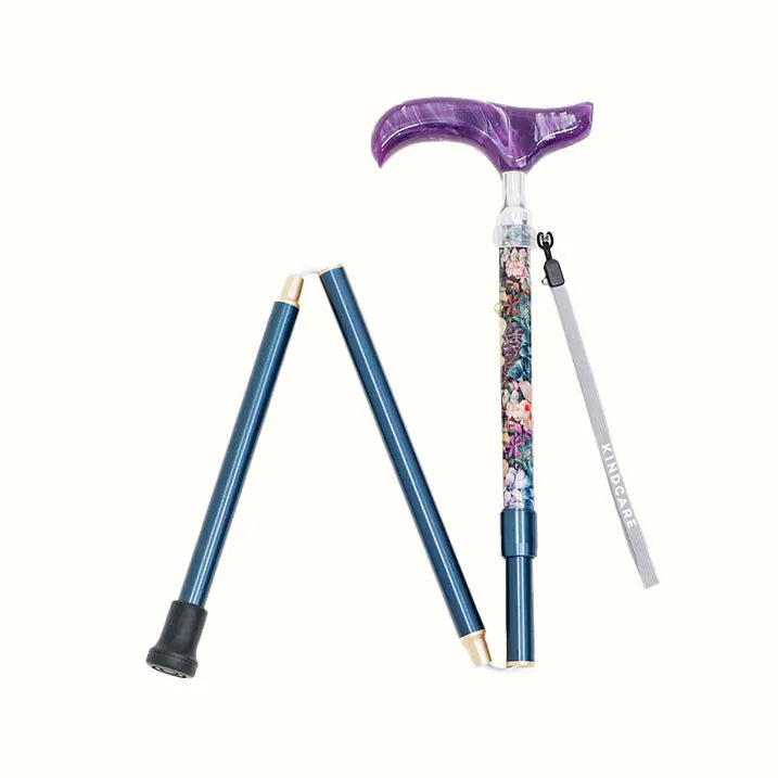 【伸縮&折りたたみ・上柄】SLTステッキ リバティプリント × カラー スリムネック Painted Travels