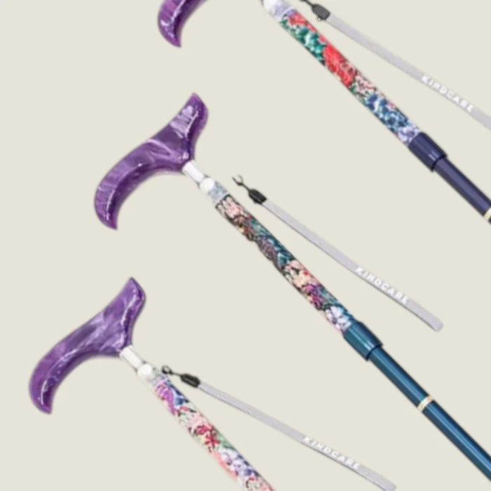 【伸縮&折りたたみ・上柄】SLTステッキ リバティプリント × カラー スリムネック Painted Travels