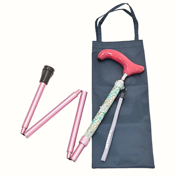 【伸縮&折りたたみ・上柄】LIBERTY×カラー 折畳ステッキ Primrose peak