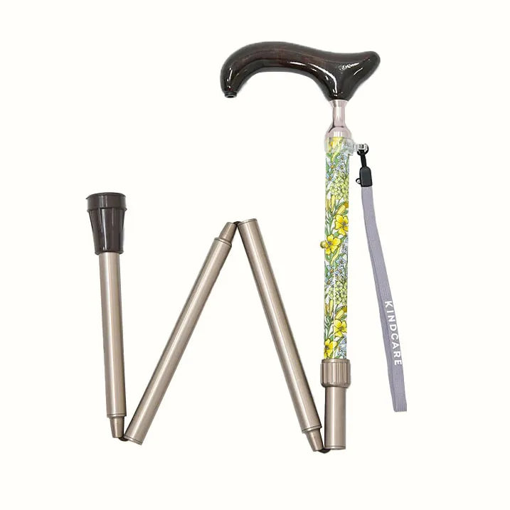 【伸縮&折りたたみ・上柄】LIBERTY×カラー 折畳ステッキ Primrose peak