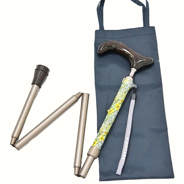 【伸縮&折りたたみ・上柄】LIBERTY×カラー 折畳ステッキ Primrose peak