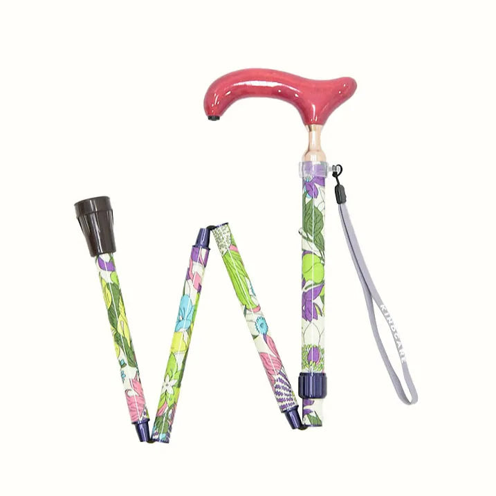 【伸縮&折りたたみ・総柄】LIBERTY 折畳ステッキ Emerald Garden