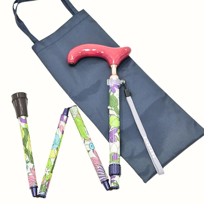 【伸縮&折りたたみ・総柄】LIBERTY 折畳ステッキ Emerald Garden