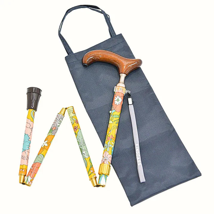 【伸縮&折りたたみ・総柄】LIBERTY 折畳ステッキ Emerald Garden