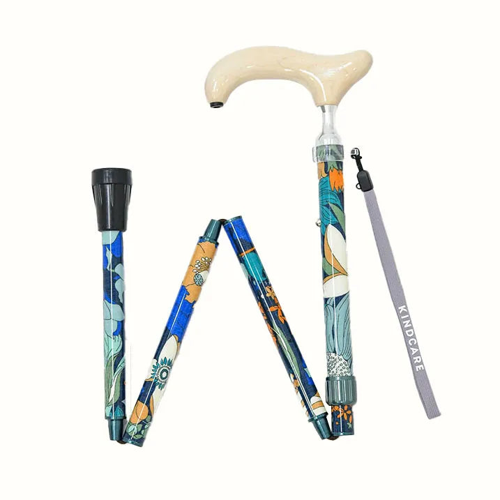 【伸縮&折りたたみ・総柄】LIBERTY 折畳ステッキ Emerald Garden