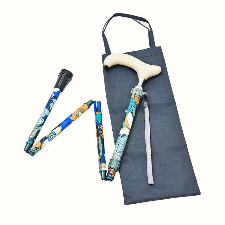 【伸縮&折りたたみ・総柄】LIBERTY 折畳ステッキ Emerald Garden