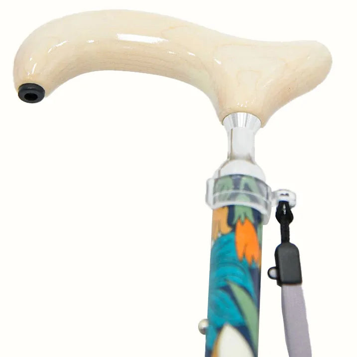 【伸縮&折りたたみ・総柄】LIBERTY 折畳ステッキ Emerald Garden