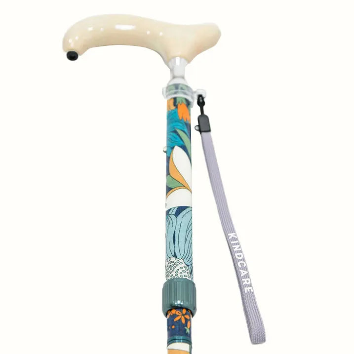 【伸縮&折りたたみ・総柄】LIBERTY 折畳ステッキ Emerald Garden