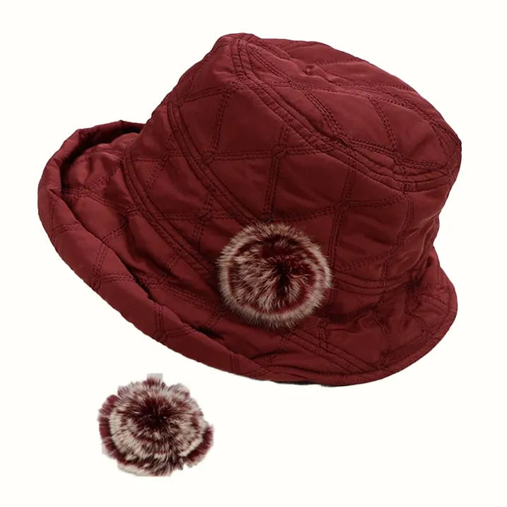 【深めのサイズ感で防寒対策】キルティングハット