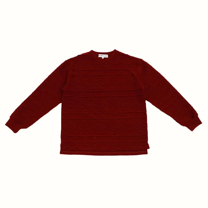 【ニット見えシャツ】ケーブル柄 ジャカード シャツ