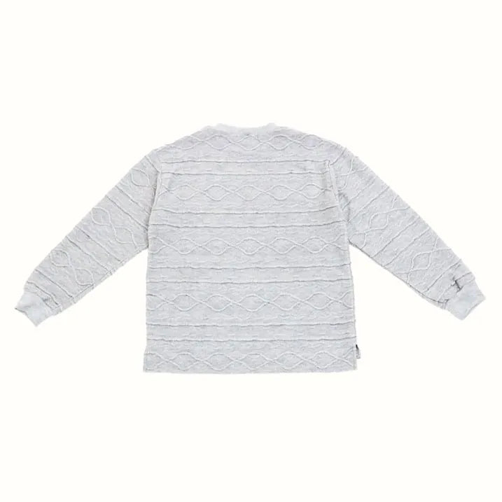 【ニット見えシャツ】ケーブル柄 ジャカード シャツ