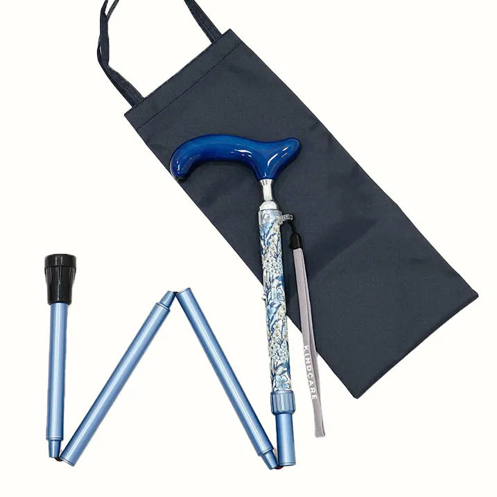 【伸縮&折りたたみ・上柄】LIBERTY×カラー 折畳ステッキ Primrose peak