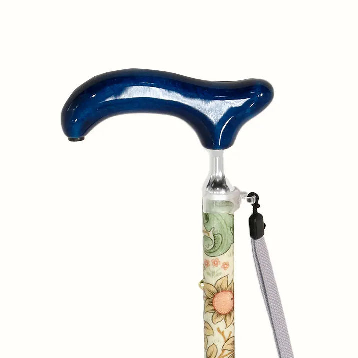 【伸縮&折りたたみ・上柄】折畳みステッキ Fabric Designed By W.Morris ORCHID