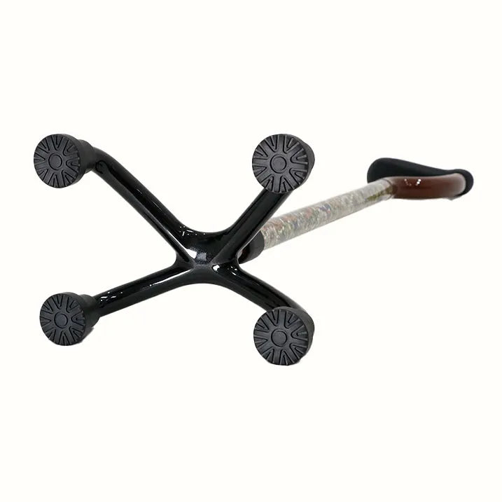 【自立・伸縮】4点フラットグリップステッキ リバティプリント GloriaFlowers