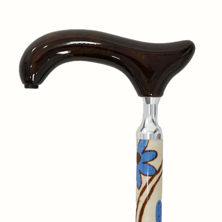 Scandinavian style floral print telescopic walking stick