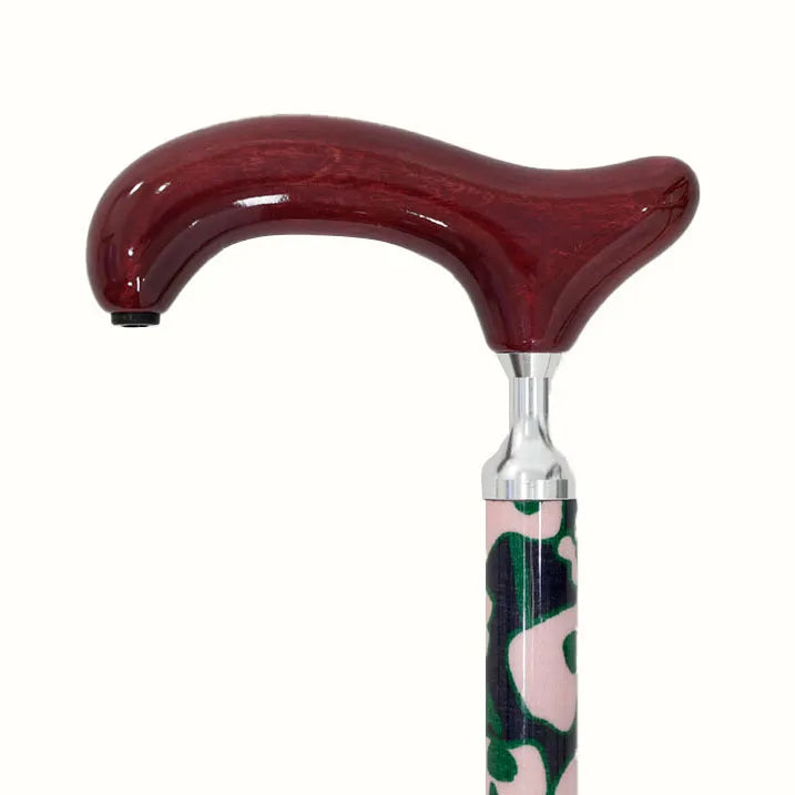 Scandinavian style floral print telescopic walking stick