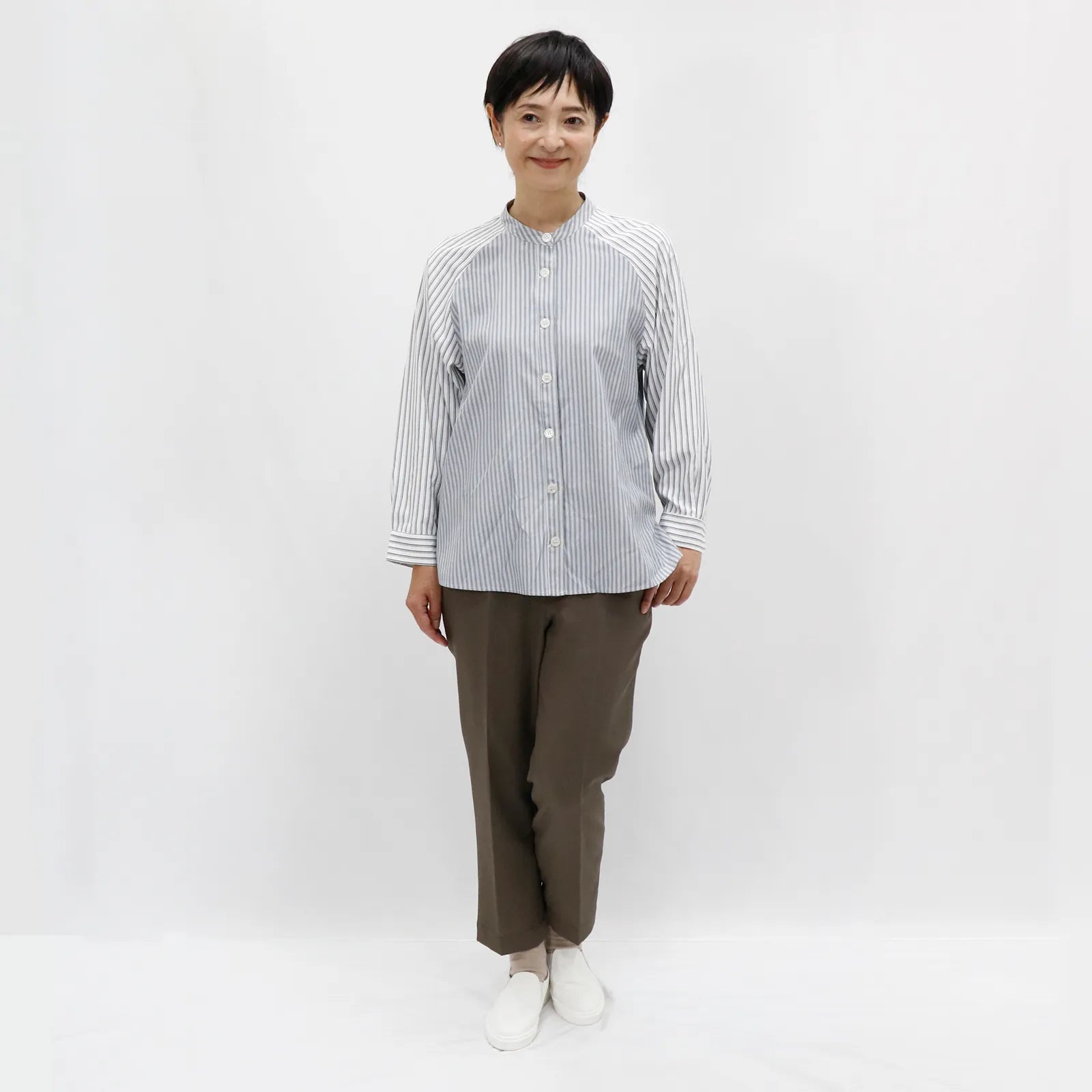 【リズム感のあるストライプが印象的】ブロッキングストライプシャツ