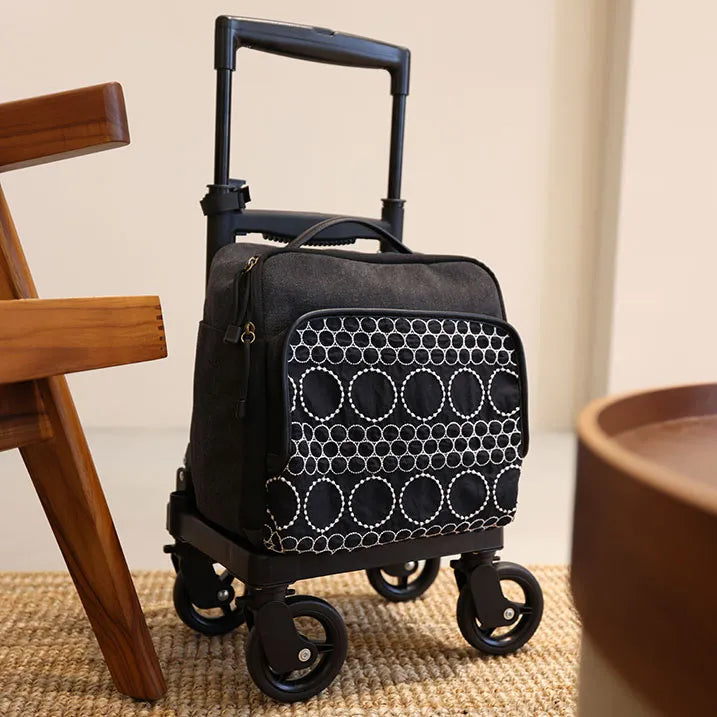 【多機能ポケット】ドットエンブロイダリー ミニスクエア　横押カート