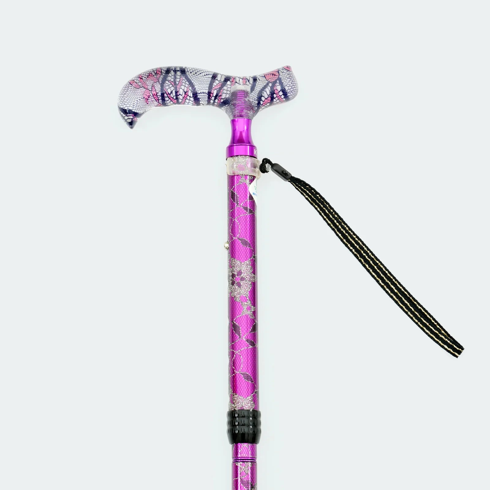 【伸縮＆折りたたみ・レース】エレガントステッキ レース花柄