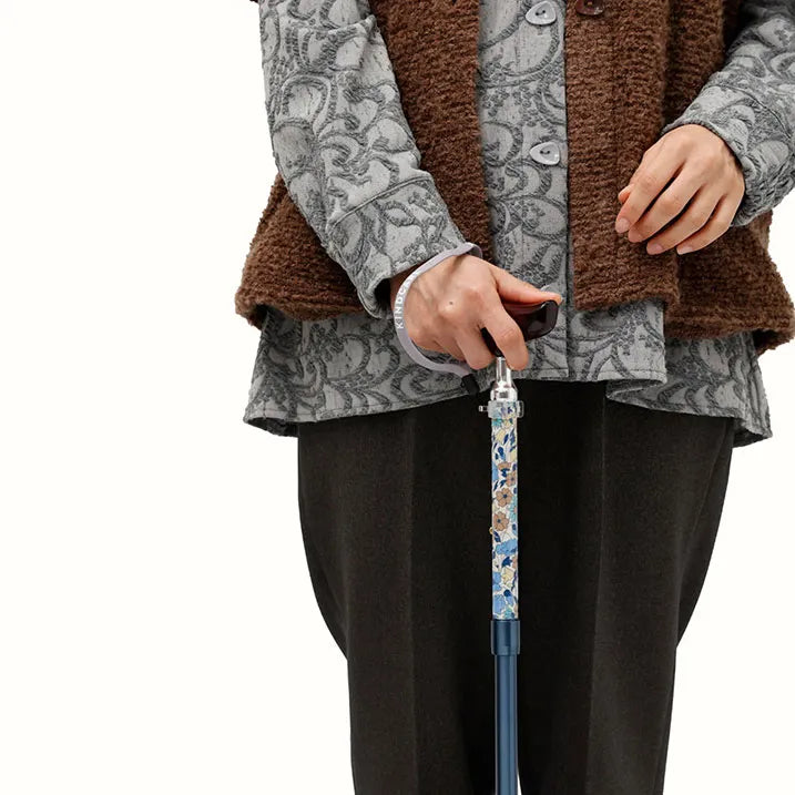 SLT Folding Walking Stick Liberty Print Poppy&amp;Daisy