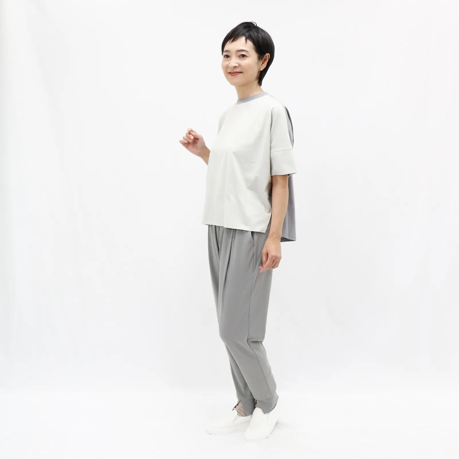 【UVカット機能・接触冷感】カラーブロッキングドルマンTシャツ