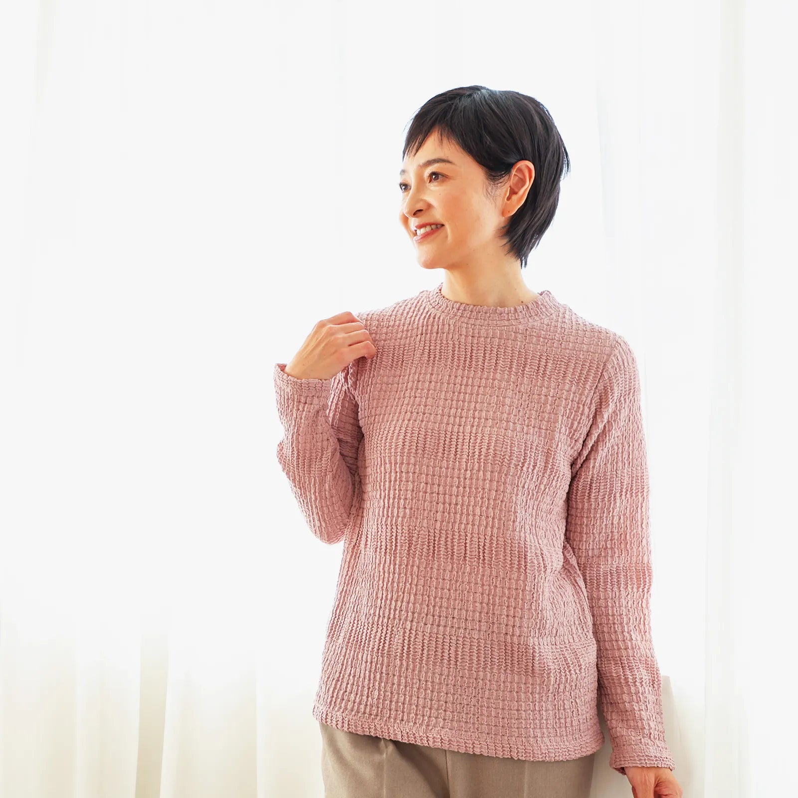 【大人のためのリラックススタイル】ランダムふくれプルオーバー