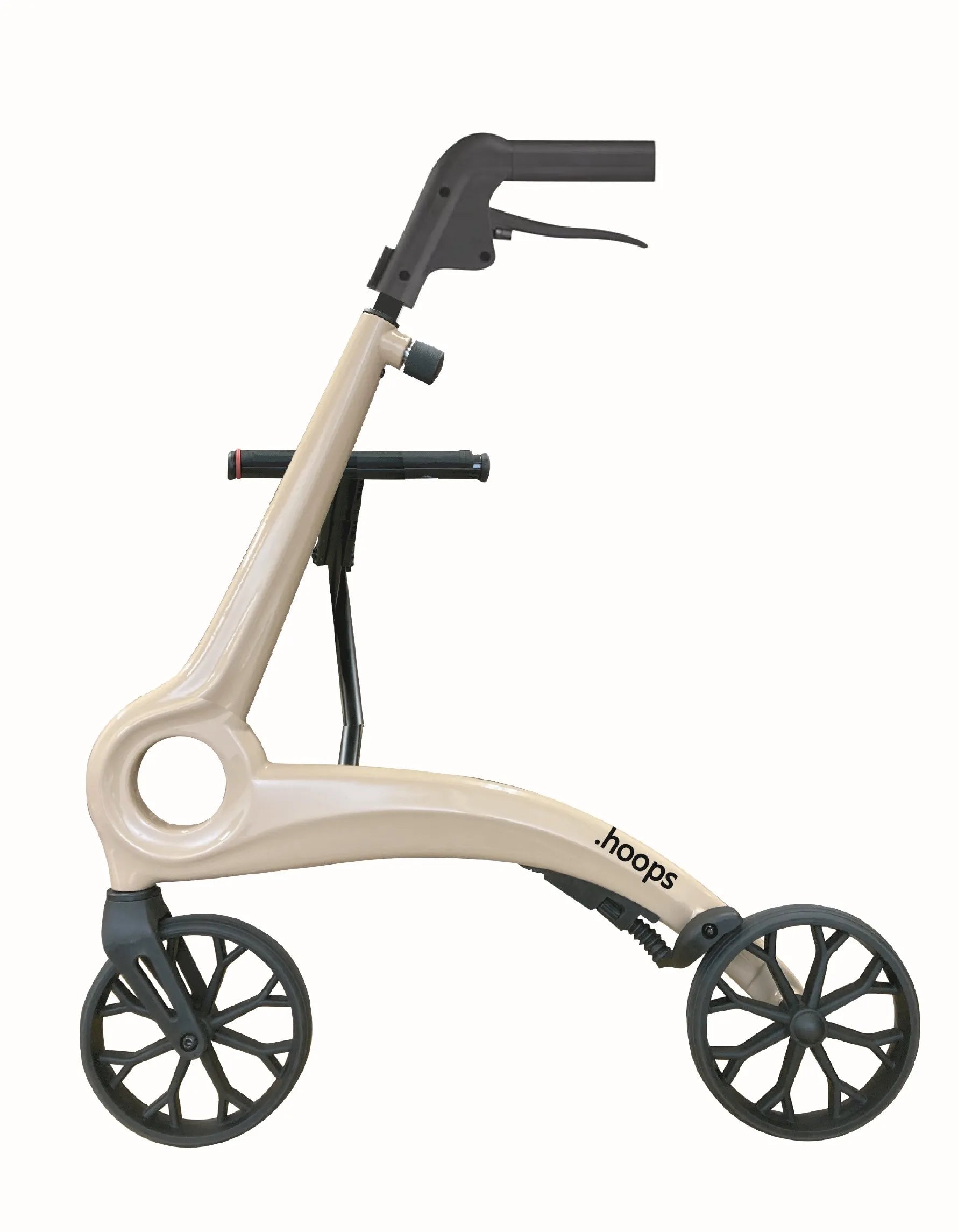 KINDCARE Forte: A silver cart with a U-shaped handle that allows for easy walking and sitting