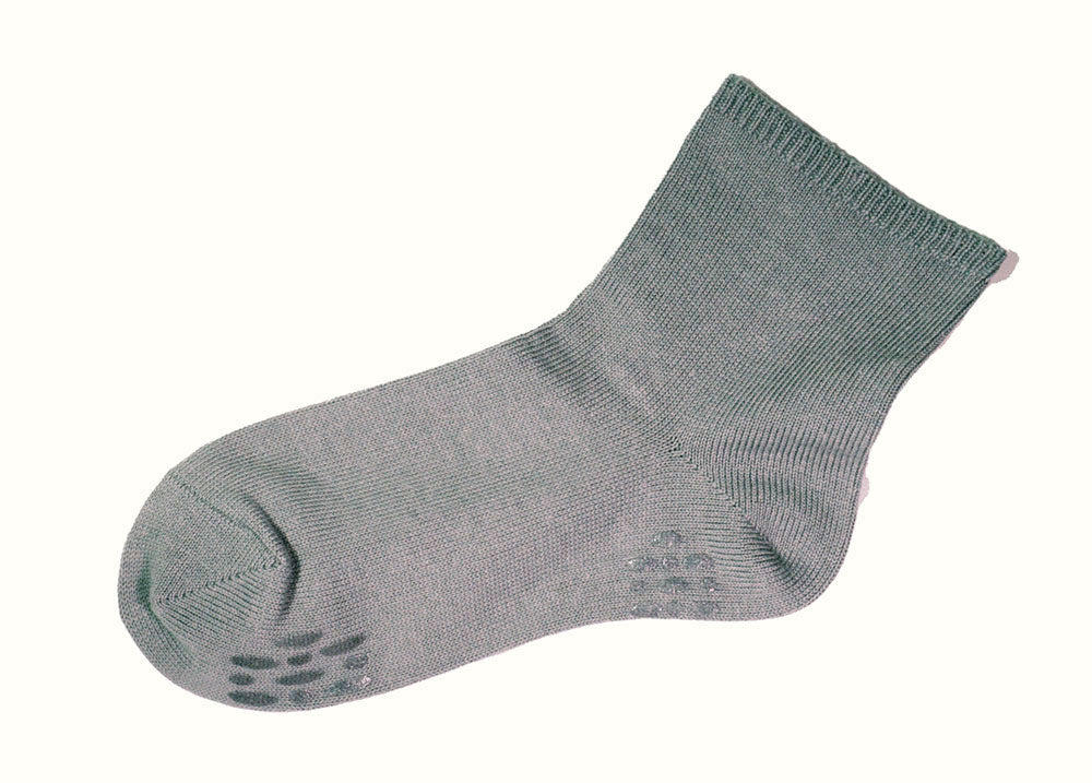 Loose fitting short socks, cotton blend, with anti-slip