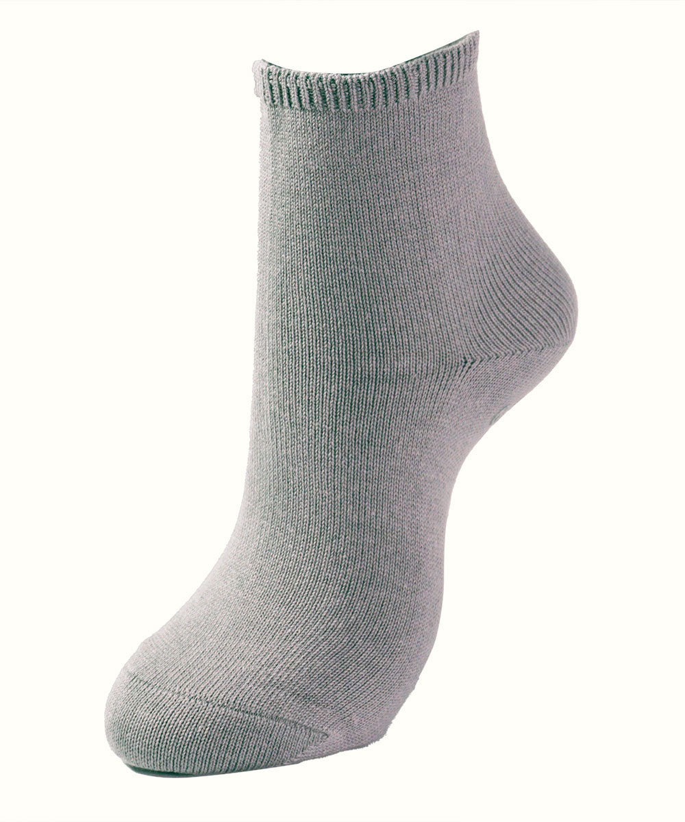 Loose fitting short socks, cotton blend, with anti-slip