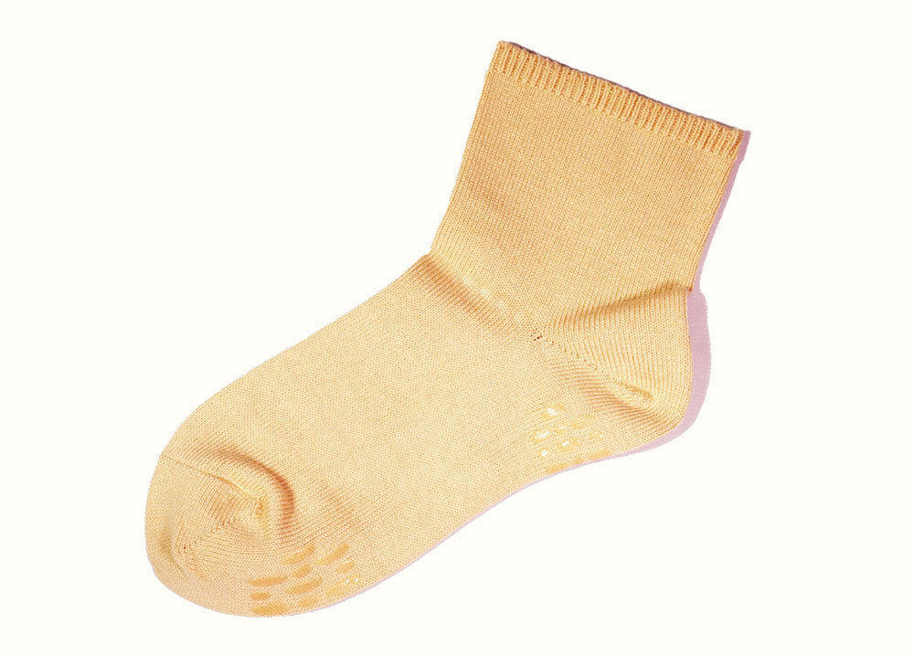 Loose fitting short socks, cotton blend, with anti-slip